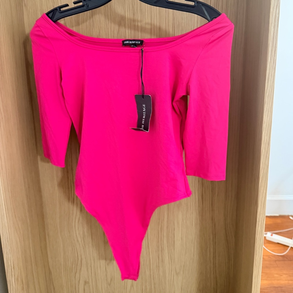 Heritage Brand Fuchsia Off-Shoulder Bodysuit NWT